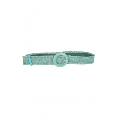 STRAW ELASTIC BELD SOLID COLOR, ROUND BUCKLE