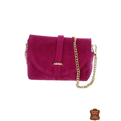 LOULA, SUEDE SADDLE BAG, CHAIN SHOULDER STRAP