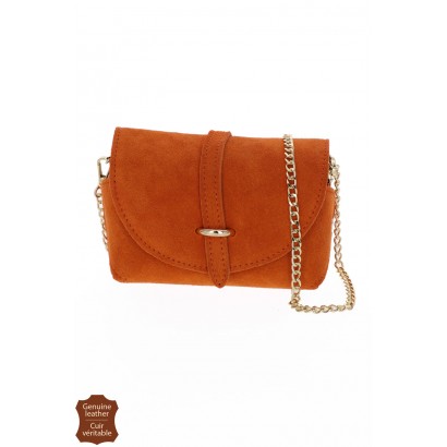 LOULA, SUEDE SADDLE BAG, CHAIN SHOULDER STRAP