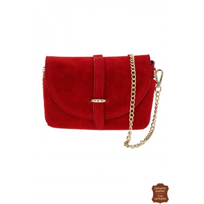 LOULA, SUEDE SADDLE BAG, CHAIN SHOULDER STRAP