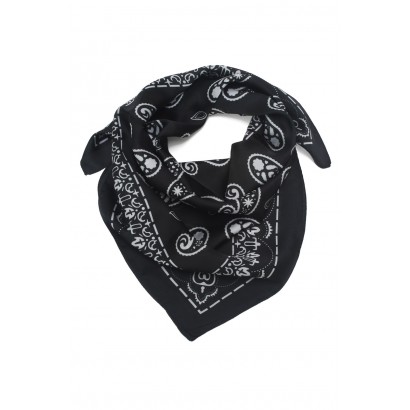 SQUARE POLYSILK SCARF WITH PAISLEY PATTERN