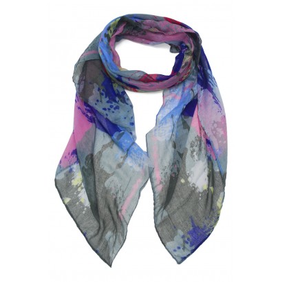 SCARF WITH PAINT STAINS EFFECT
