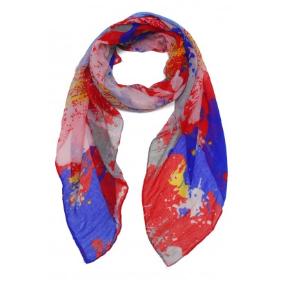 SCARF WITH PAINT STAINS EFFECT