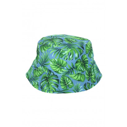 BUCKET HAT WITH LEAVES PATTERN