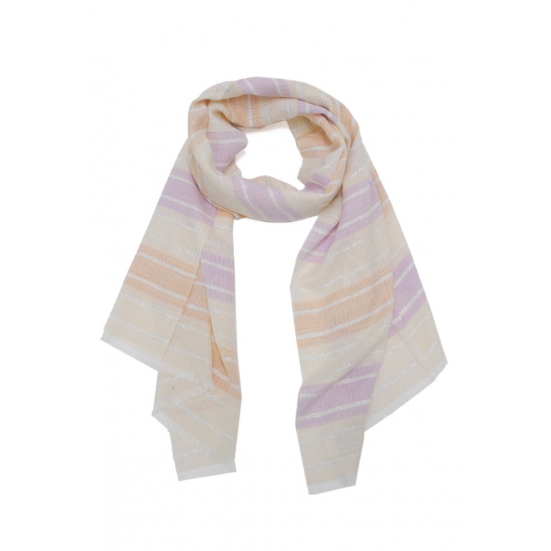 WOVEN STRIPED SCARF WITH LUREX