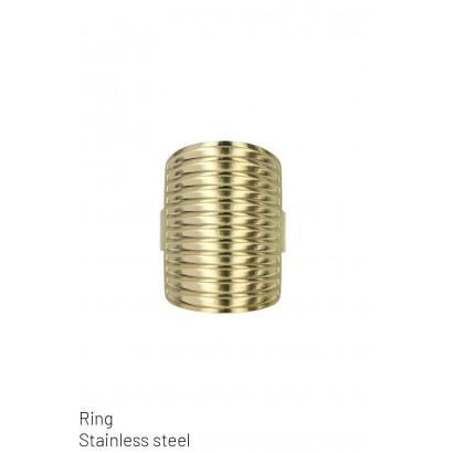 RING STAINLESS STEEL WITH STRIPES, BAROQUE