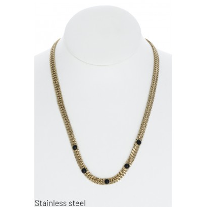 STAINL.STEEL ARTICULAR NECKLACE WITH BEADS