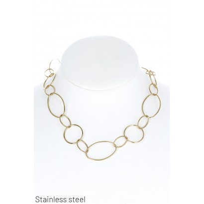 ST. STEEL OVAL LINK NECKLACE
