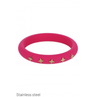 RESIN BRACELET DECORATED WITH STAINLESS STEEL STAR