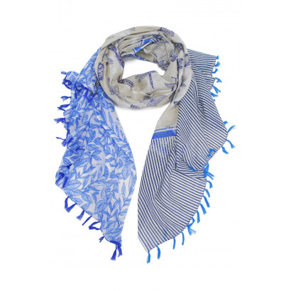 COTTON SCARF, LEAVES,...