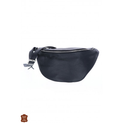 NINA, WAIST LEATHER BAG IN SOLID COLOR