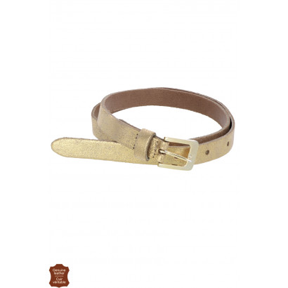 LEATHER BELT IRIDESCENT EFFECT WITH METALIC BUCKLE