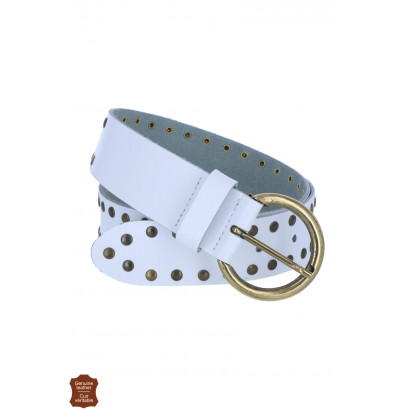 LEATHER BELT WITH STUDS DECARATION