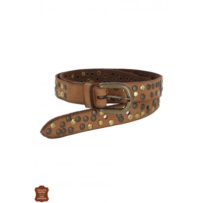 SUEDE BELT WITH STUDS DECARATION