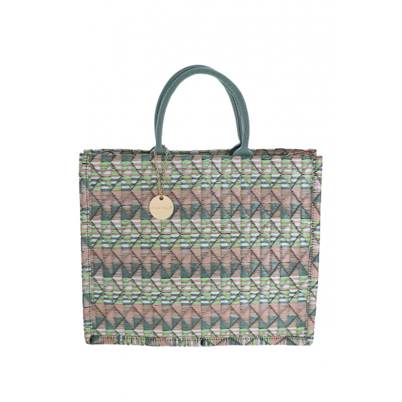 SHOPPING BAG WITH GEOMETRIC PATTERN