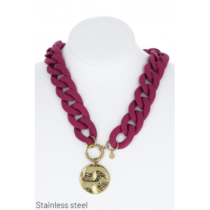 ST.STEEL THICK LINK NECKLACE AND LINK RESINE