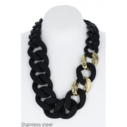 ST.STEEL THICK LINK NECKLACE AND LINK RESINE
