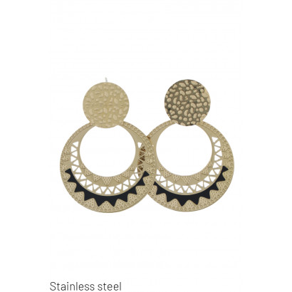 EARRINGS STAINL STEEL ROUND SHAPE & COLOR