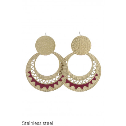 EARRINGS STAINL STEEL ROUND SHAPE & COLOR