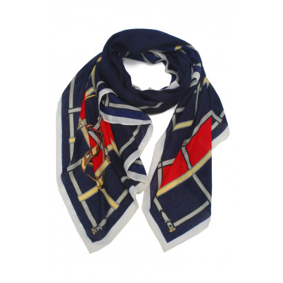 SCARF WITH PRINTED BELTS