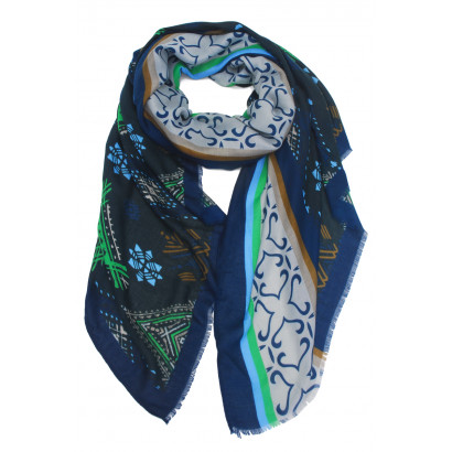 SCARF PATCHWORK STYLE, BAROQUE PRINT