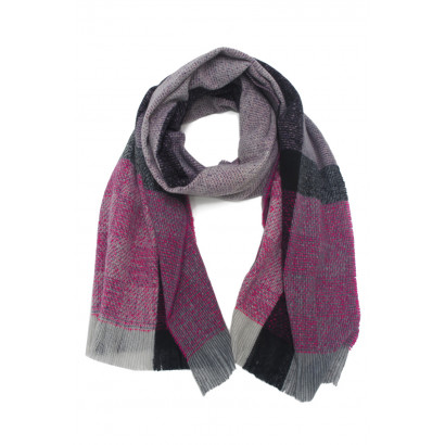 WOVEN WINTER SCARF PRINTED STRIPES