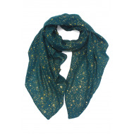 SCARF PRINTED STARS AND GOLD LUREX
