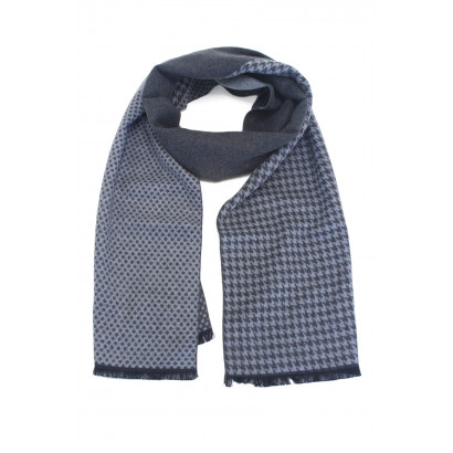 MAN WINTER SCARF WITH HOUNDSTOOTH PATTERN