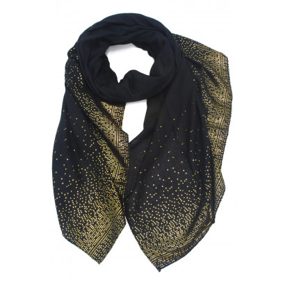 SCARF PRINTED SOLID COLOR AND GOLD LUREX