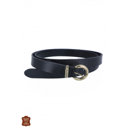 LEATHER BELT WITH PUNCHY COLOR