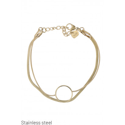 STAINLESS STEEL BRACELET WITH ROUND PENDANT