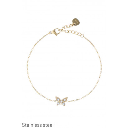 STAINLESS STEEL BRACELET WITH PEND BUTTERFLY SHAPE