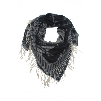 WOVEN SQUARE SCARF WITH...