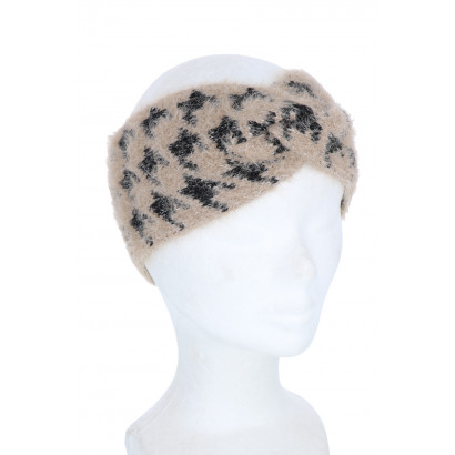 KNITTED HEADBAND WITH LUREX HOUNDSTOOTH