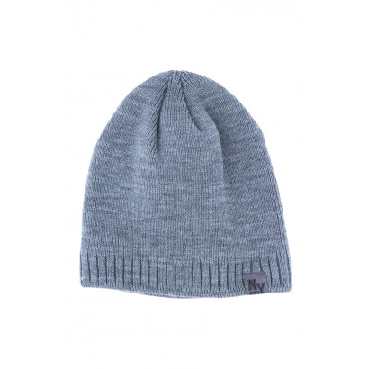 KNITTED HAT SOLID COLOR WITH N.Y LABEL