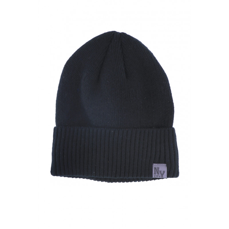 KNITTED HAT SOLID COLOR WITH LAPELS