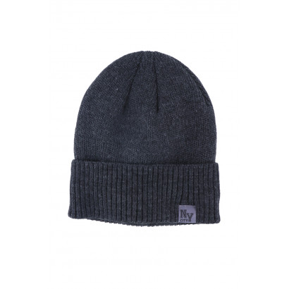 KNITTED HAT SOLID COLOR WITH LAPELS