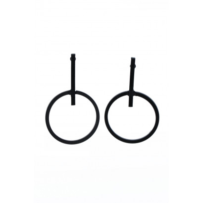 EARRINGS GEOMETRIC SHAPE, RING, STRAIGHT METAL