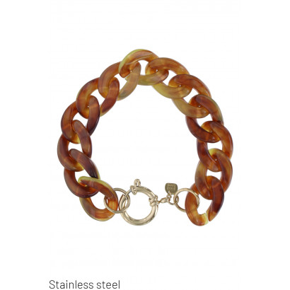 STAINLESS STEEL BRACELET WITH THICK LINK RESIN
