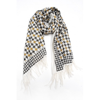 SCARF WITH GEOMETRIC PATTERN WITH GOLD PRINT