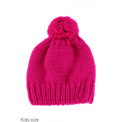 KIDS KNITTED HAT WITH POMPON