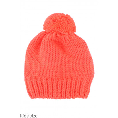 KIDS KNITTED HAT WITH POMPON