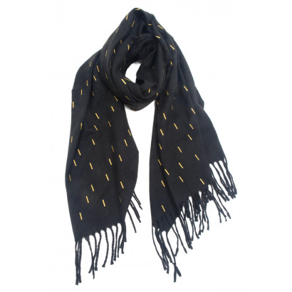 SCARF WITH GOLD PRINTED DROPS