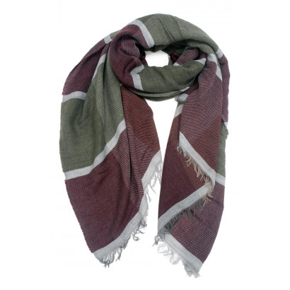 WOVEN STRIPED SCARF WITH...