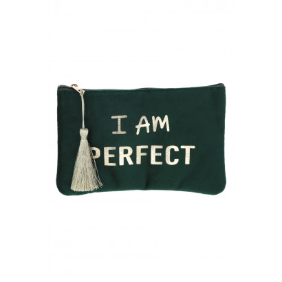 POCHETTE EN VELOUR: "I AM PERFECT"