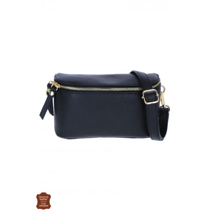 CLARA, WAIST LEATHER BAG IN SOLID COLOR