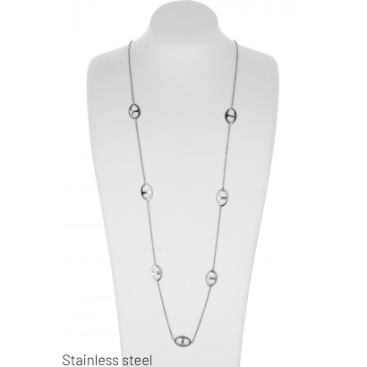 STEEL NECKLACE WITH LINK PENDANT