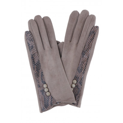 GLOVES WITH SNAKE PRINT WITH BUTTONS