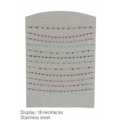 DISPLAY: 18 STAINLESS STEEL NECKLACE WITH BEADS