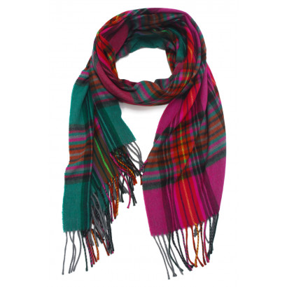 WINTER SCARF WITH LINES AND FRINGES